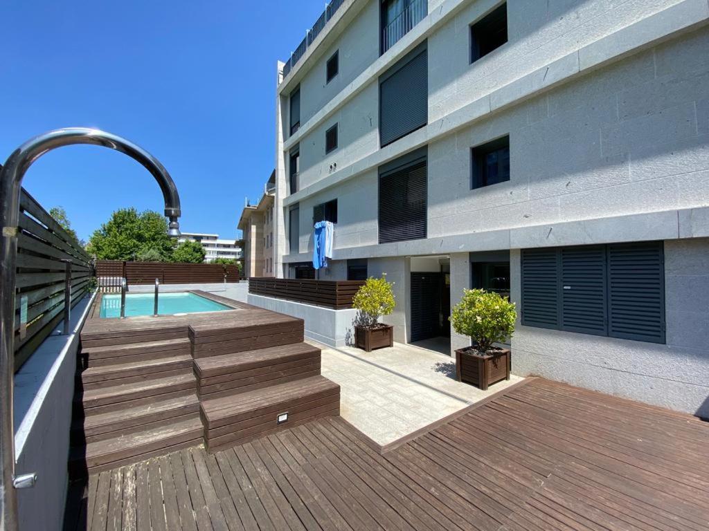 Baiona, Playa Santa Marta, Piscina Apartamento Exterior foto